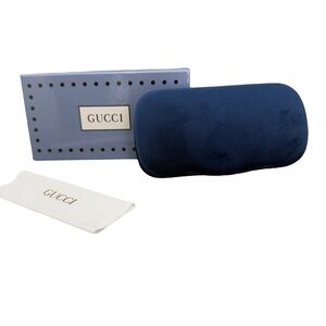 NWT Gucci Navy Velvet Eyewear Case 2